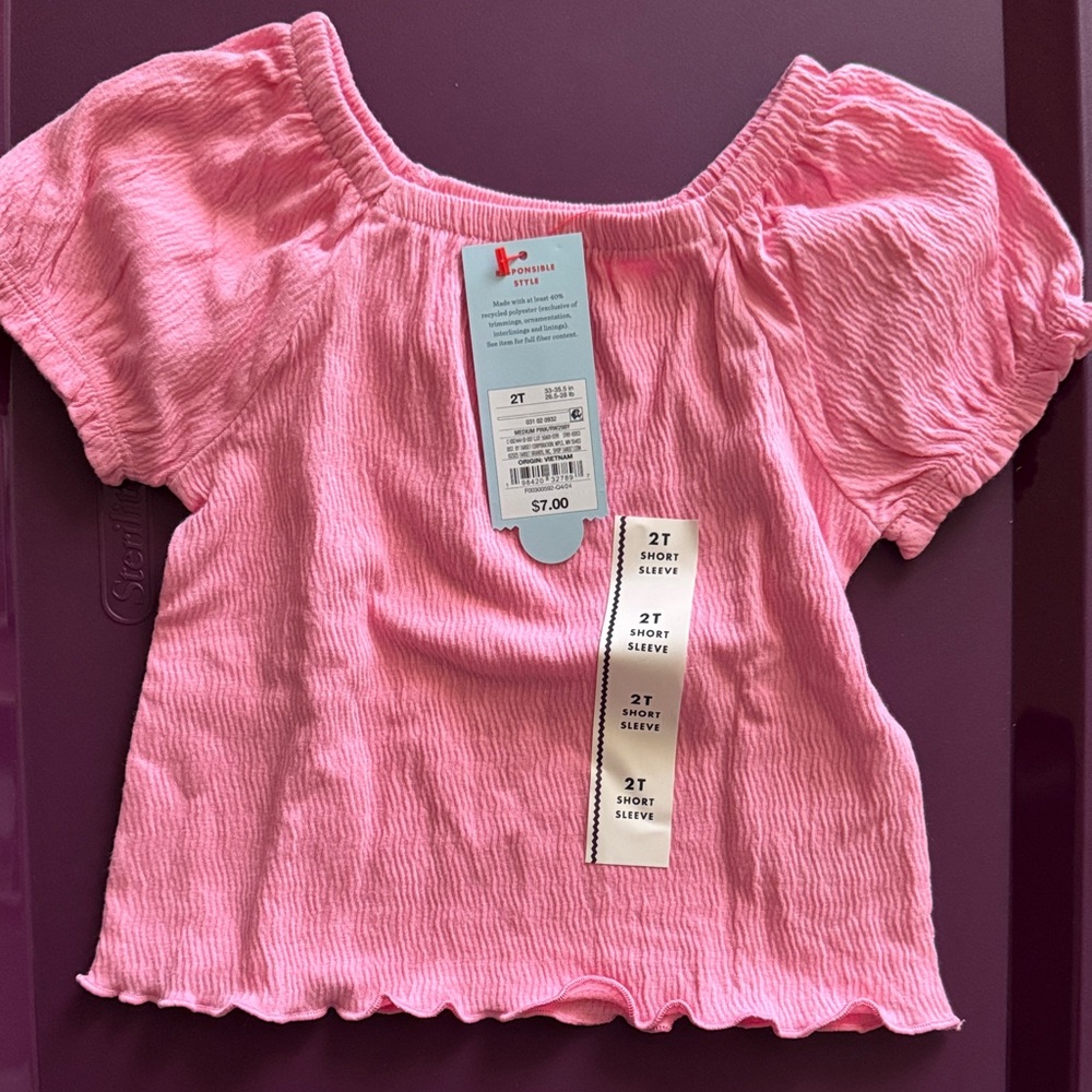 Cat & Jack Pink Short Sleeve Top